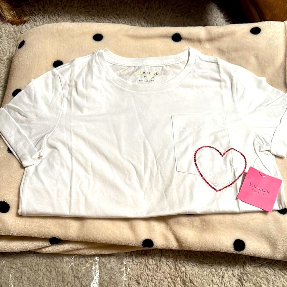 Kate Spade White Kids Shirt with Heart Detail